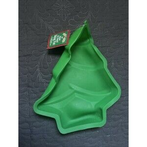 Base 4 Green Silicone Christmas Holiday Cake Pan Mold NEW w/TAGS Craft Bakeware